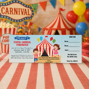 School Carnival Fundraiser PTA Event Raffle Tickets