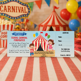 School Carnival Fundraiser PTA Event Raffle Tickets