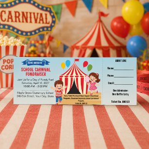 School Carnival Fundraiser PTA Event Raffle Tickets