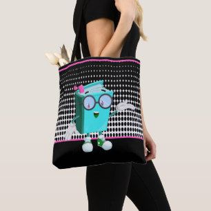 School Cartoon Book Teacher Student Tote Bag