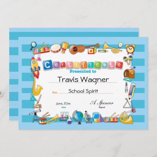 School Certificate (Front/Back)