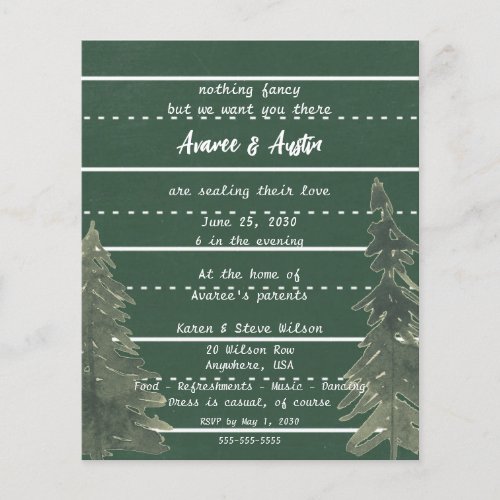 School Chalkboard Casual Wedding Invitation