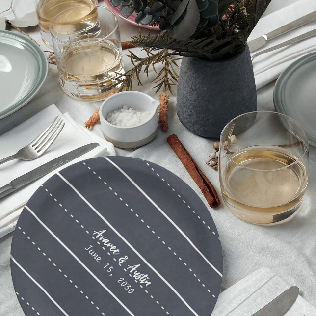 School Chalkboard Casual Wedding  Paper Plates (Creator Uploaded)