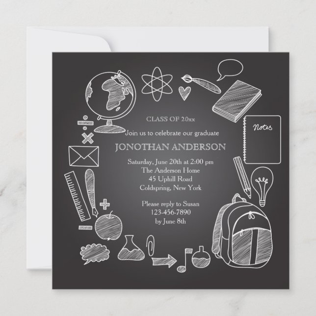 School Chalkboard Invitation (Front)