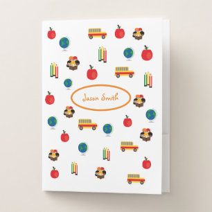 School characters on a  pocket folder