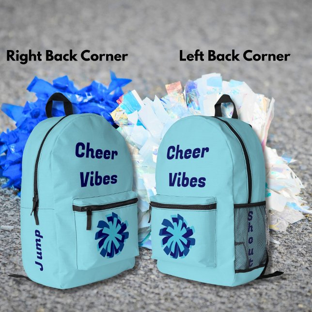 School Cheerleader Blue Printed Backpack (Creator Uploaded)
