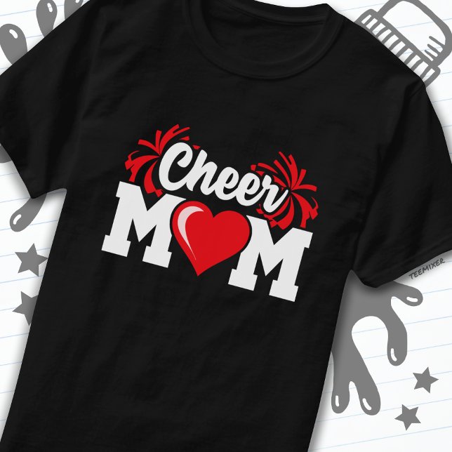 School Cheerleader Squad Sports Proud Cheer Mom T-Shirt (Creator Uploaded)
