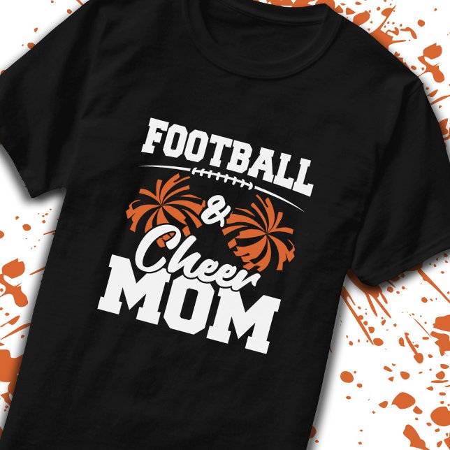 School Cheerleading - Football Cheer Mom T-Shirt (Elevate your mom game with our premium t-shirt design tailored for football & cheer moms! -Teemixer)