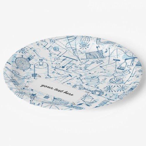 School chemical pattern paper plates