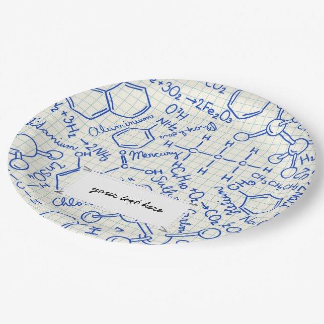 School chemical pattern paper plates (Angled)