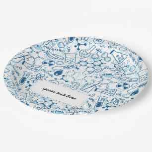 School chemical pattern paper plates