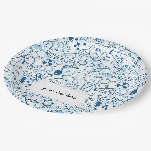 School chemical pattern paper plates (Angled)