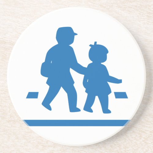 School Children Crossing  Japanese Traffic Sign Coaster