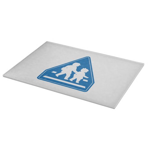 School Children Crossing  Japanese Traffic Sign Cutting Board