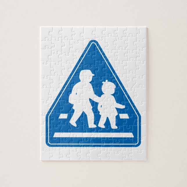 School Children Crossing >> Japanese Traffic Sign Jigsaw Puzzle (Vertical)