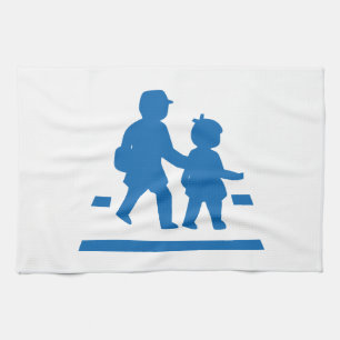 School Children Crossing >> Japanese Traffic Sign Kitchen Towel