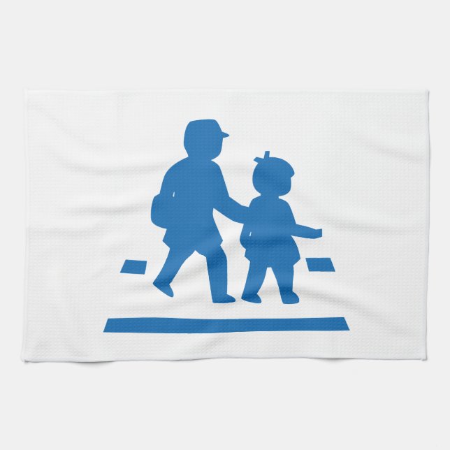 School Children Crossing >> Japanese Traffic Sign Kitchen Towel (Horizontal)
