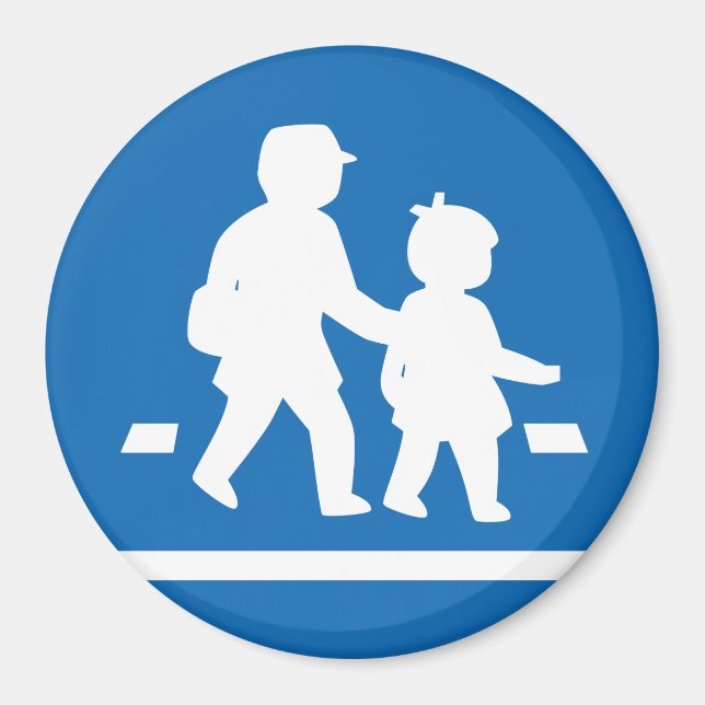 School Children Crossing >> Japanese Traffic Sign Magnet (Front)