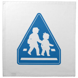 School Children Crossing >> Japanese Traffic Sign Napkin
