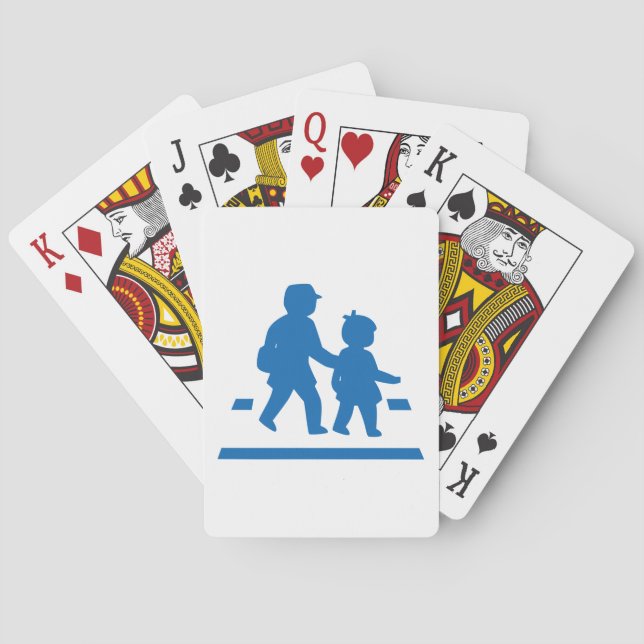 School Children Crossing >> Japanese Traffic Sign Poker Cards (Back)
