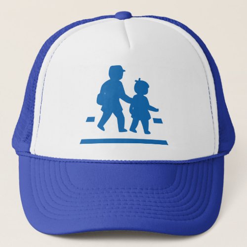 School Children Crossing  Japanese Traffic Sign Trucker Hat