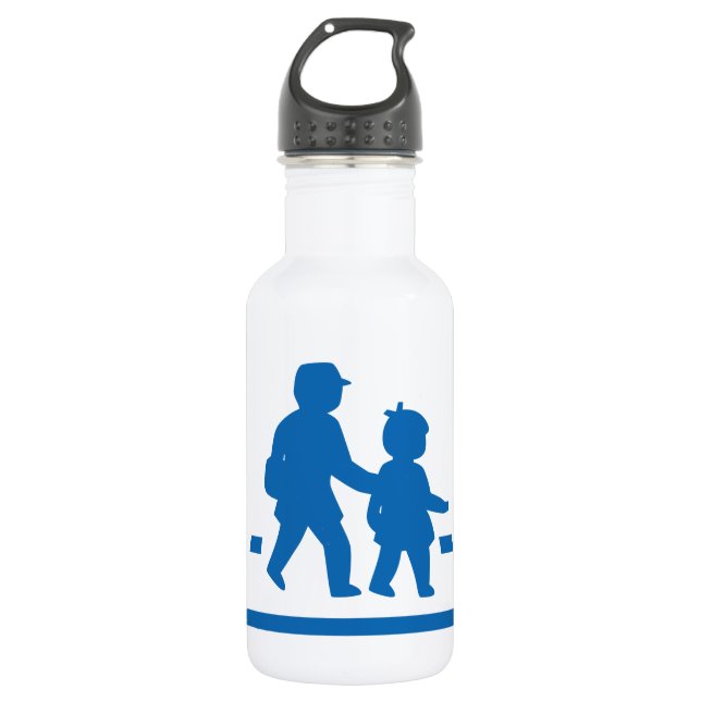 School Children Crossing >> Japanese Traffic Sign Water Bottle (Front)