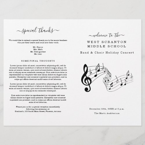 School Choir or Band Concert Program Flyer