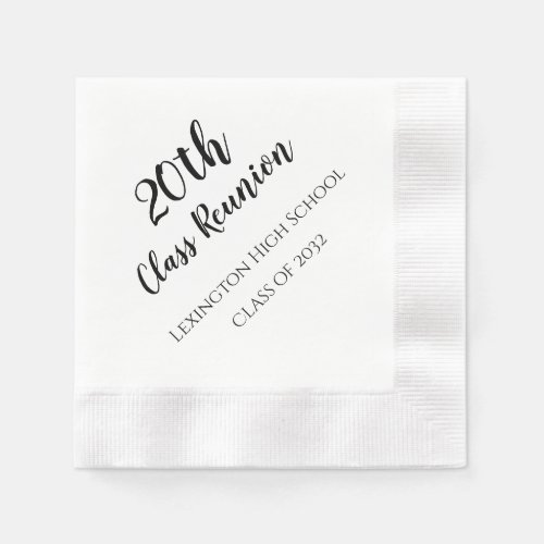 School Class Reunion Custom Napkins 20th 25th 50th