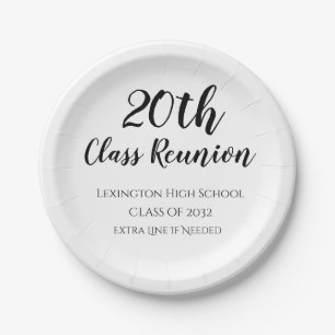 School Class Reunion Custom Party Paper Plates
