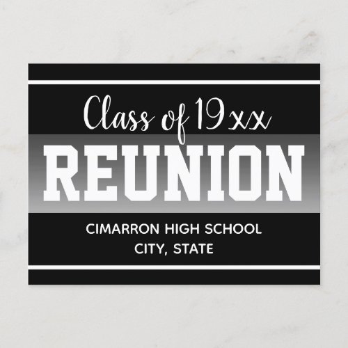 School Class Reunion Save the Date Black Announcement Postcard