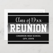 School Class Reunion Save the Date Black Announcement Postcard (Front/Back)