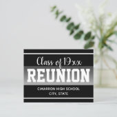 School Class Reunion Save the Date Black Announcement Postcard (Standing Front)