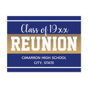 School Class Reunion Save the Date Blue Announcement Postcard