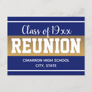 School Class Reunion Save the Date Blue Announcement Postcard