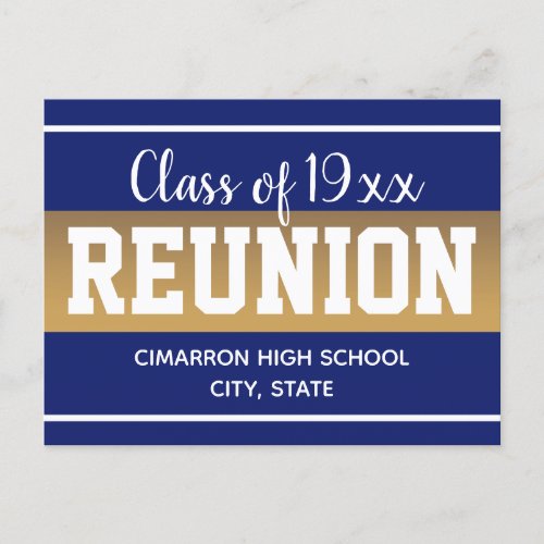 School Class Reunion Save the Date Blue Announcement Postcard