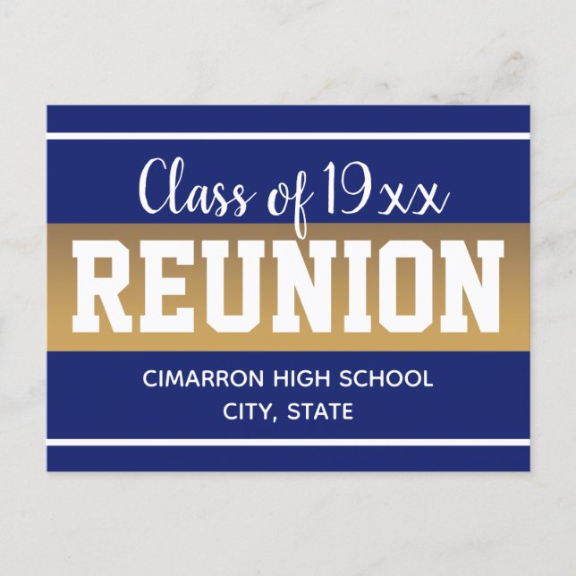 School Class Reunion Save the Date Blue Announcement Postcard (Front)