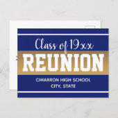 School Class Reunion Save the Date Blue Announcement Postcard (Front/Back)