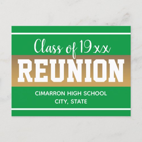 School Class Reunion Save the Date Green Announcement Postcard