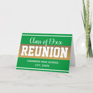 School Class Reunion Save the Date Green  Card