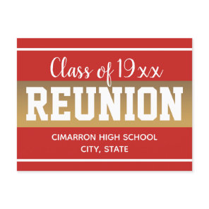 School Class Reunion Save the Date Red Announcement Postcard