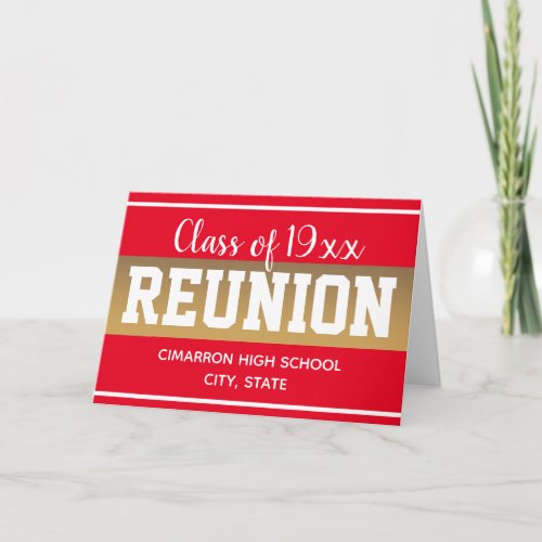 School Class Reunion Save the Date Red Card