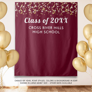 School Class Year Photo Backdrop Custom Color