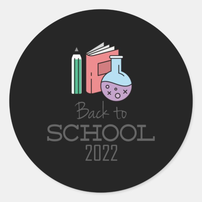 School  classic round sticker (Front)