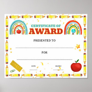 School classroom achievement award editable poster