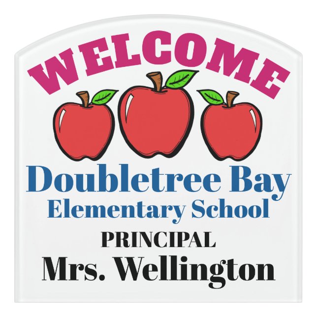 School Classroom Door Sign (Contour Front)