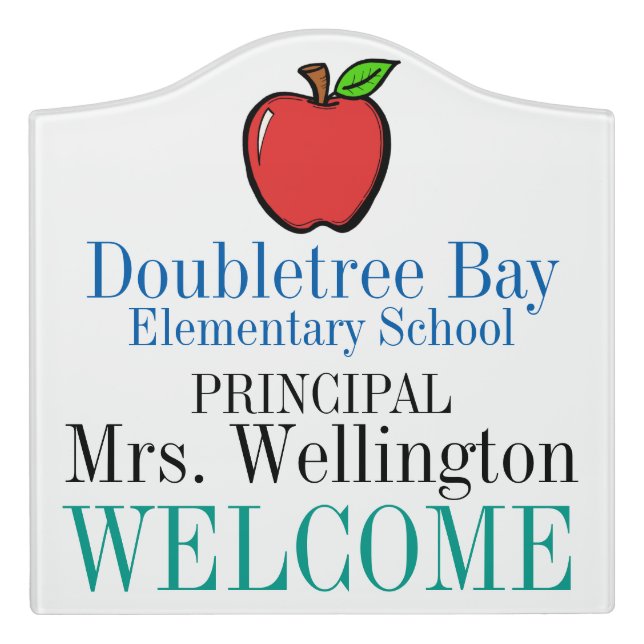 School Classroom Door Sign (Large Crest Front)