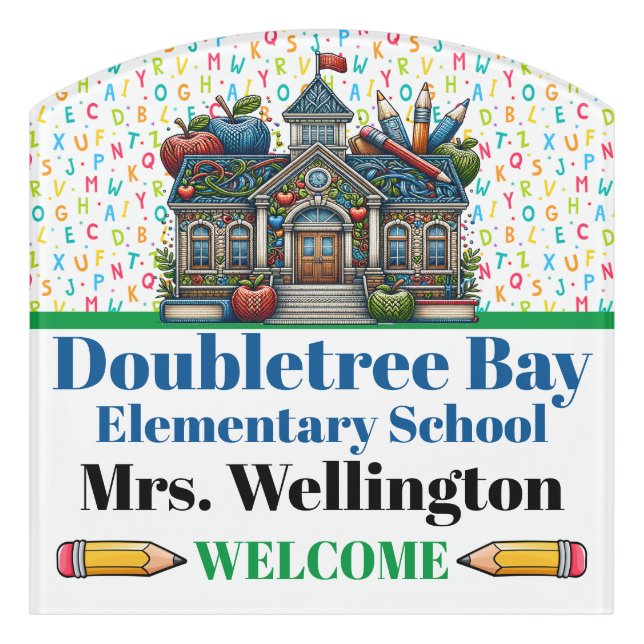 School Classroom Door Sign (Contour Front)