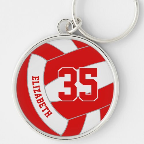 school club colors red white volleyball team gifts keychain