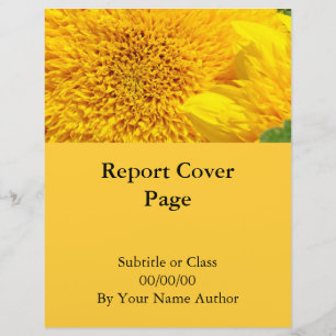 School College Class Report cover page Sunflowers