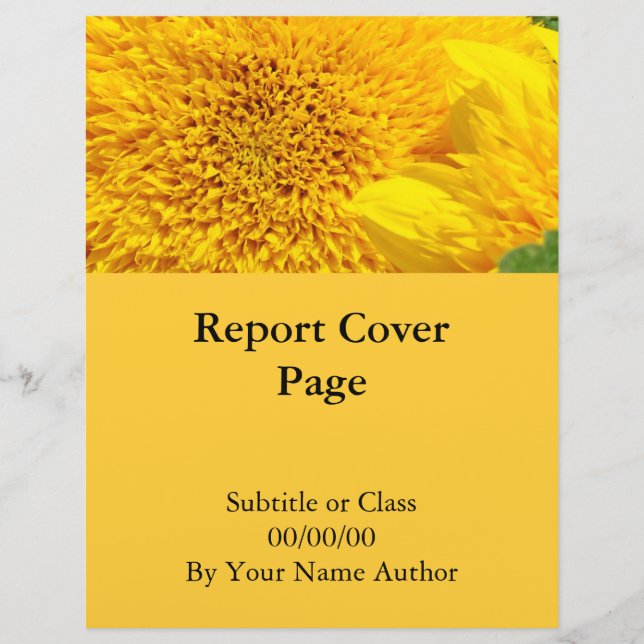 School College Class Report cover page Sunflowers (Front)